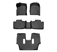 SMARTLINER Custom Fit Floor Mats 3 Row Liner Set Black for 2016-2019 Dodge Durango with 2nd Row Bucket Seats