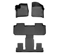 SMARTLINER Custom Fit Floor Mats 3 Row Liner Set Black for 2018-2019 Chevrolet Traverse with 2nd Row Bucket Seats
