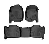 SMARTLINER Floor Mats 2 Row Liner Set Black for 2007-2014 Tahoe/Suburban/Yukon/Yukon XL/Denali (No Hybrid Models)