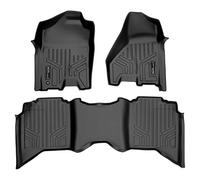 SMARTLINER Floor Mats 2 Row Liner Set Black for 2009-2012 Dodge Ram 1500/2010-2012 2500/3500 Crew Cab (4 Full Size Doors)