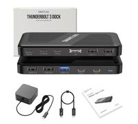 Smartlinx Thunderbolt 3 Dock Dual Monitor USB-C - 11 Ports 40Gbps Docking Station, PD 100W, 60W Charging - 8K/4K Displays Compatible with Windows 10/11, Mac OS 10.2 & Above, Dell, HP, Lenovo Laptops