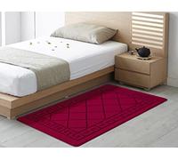 SmartLiving Hallway Runner Rug 60x220cm Heavy Duty Entrance Mat,Non-Slip Rubber Backed Kitchen Rugs,Thin and Washable Floor Mat Carpet Runners for Hallway Entryway,Kitchen,Living Room Doormat- Red