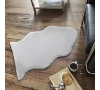 SmartLiving Luxury Faux Fur Rabbit Rug (Silver)