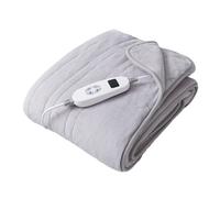 SmartLiving Luxury Heated Electric Throw Blanket - Super Soft Micro Fleece, 10 Heat Settings, Timer Control, Machine Washable, Energy-Efficient (Grey, 130X160CM)