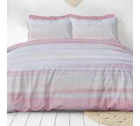 SmartLiving Luxury Hotel Quality Reversible Ribbed Velvet Polyester Duvet Cover Set with Pillowcases - Soft & Stylish Bedding (Blush Pink, Single)