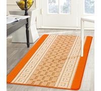 SmartLiving Machine Washable Non Slip Gel Back Door Entrance Mats (Orange, 40 X 60cm (1 ft 3" x1 ft 9"))