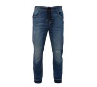 SmartLiving Men's Elasticated Denim Joggers with Drawcord and Classic Pockets (UK, Alpha, M, Regular, Regular, Mid Wash)