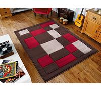 SmartLiving Rugs Living Room 160x230 CM Thick Soft Luxury Floor Area Rug, Modern Carved Rug Havana, Rugs For Bedroom, Non-Shedding Carpet for Living Room, Bedroom & Hall(Brown Red,5ft 4" x7ft 8")