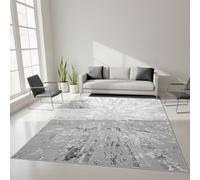 SmartLiving Rugs Living Room, Grey Marble Effect Area Rug 60 x 110 cm Sunset Luxury Ultra Soft Rugs for Bedroom, Non Shedding Floor Mat, Machine Washable Rug For Lounge, Dining Room, Bedroom