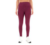 SmartLiving Women's Comfortable and Versatile Solid Seamless Honeycomb Waffle Leggings (UK, Alpha, M, Regular, Regular, Burgundy)