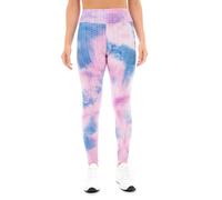 SmartLiving Women's Comfortable High Rise Tie Dye Honeycomb Waffle Leggings (UK, Alpha, S, Regular, Regular, Pink)