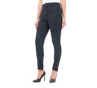 SmartLiving Women's High-Waisted Double Button Denim Jeans - Stretchy Cotton Blend, Slim Fit, Comfortable Everyday Wear (UK, Numeric, 10, Slim, Regular, Black)