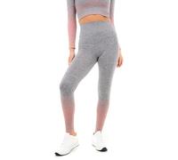 SmartLiving Women's Lightweight & Versatile Gradient Stripe Leggings (UK, Alpha, M, Regular, Regular, Grey Marl/Pink)