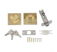Smartly Engineered Pocket Door Lock with Integrated Hook Closure Reliable Security Solution for Baths (Gold)