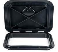 smartmarine Marine Deck Access Hatch 14" Black/White Rectangle Boat Hatch & Lid,Boat Deck Hatch Lids (Black)