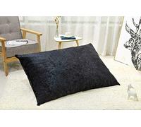 SmartMove Deluxe Crushed Velvet Pet Bed Small Medium Dog Cat Cuddler Soft Cushion (Large, Black)