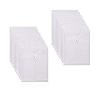 SMARTOFFICE Clear String Closures Poly Envelopes w/Top Opening Folder Pocket Pack of 20 Bottom with Expanding Gussett (Clear)