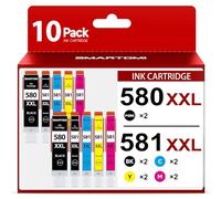 SMARTOMI PGI-580 XXL CLI-581 XXL Replacement for Canon 580 & 581 Ink Cartridges for TS705 TS705a TR8550 TS8250 TS6350 TS6250 TS6150 TS9550 TR8500 TS6351 TS6251 (10-Pack)