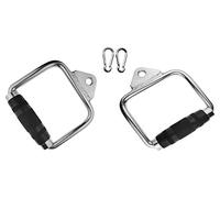 SmarTopus 2-Pack Single D Handle with Rubber Handgrips and 2 Free Snap Hooks,High Strength Single Extension Stirrup Handle,Gym Exercise Cable Machine Attachment