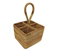 SmarTopus Handmade Knitting Hand-woven Wicker Straw Storage Basket Shelf