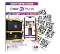 SmartPacks QR Code Labels for Storage & Organization - Premium QR Code Stickers with App - Advanced Pack and Track Labels with QR Code for Inventory, Storage, Moving - Intuitive App - 48 Stickers