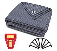 smartpeas Awning Carpet 300x500 cm - Blue/Grey Polyethylene (HDPE) Groundsheet with Stainless Steel Eyelets - Highly Robust & Washable - Carrying Bag And 8 T-Shaped Pegs Plus: 1x Cross Spirit Level