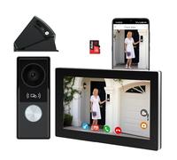 Smartphone 2-Wire Connected videophone, Video Doorbell Camera with Monitor, Full Metal 1080P Camera, 7 Inch Touch Screen Support Tuya APP, Two Way Talk, Video Recording, Remote Unlock for Smart Home