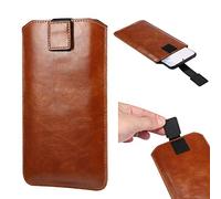 Smartphone Belt Loop Pouch Leather, Cell Phone Bag Men Leather, 6.5" Outdoor Sport Camping Travel Waist Bag Mens Women Belt Clip Holster Carrying Case Vertical Phone Holder Pocket with Velcro Button