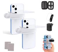 Smartphone Camera Mirror Reflection Clip Kit,Weseecase Adjustable Mirror Effect Lens for All Smartphone, Easy HD Glass-Mirror Clip-On Design for Travel & Selfie Photography(2*White)