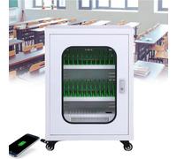 Smartphone Charging Station with Wheels & Combination Lock, Portable Cellphone Charging Locker for 30-60 Devices, Rechargeable Mobile Phone Charging Cabinet