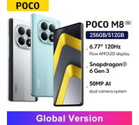 Smartphone Global Version POCO M8 Snapdragon® 6 Gen 3 Mobile Platform 5520mAh (typ) battery 50MP main Camera 6.77"display 8GB 512GB Green