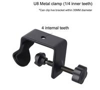 Smartphone Holder for Microphone Stand with 1/4" Screw, Fits 35mm Diameter Tubes, Black Metal Mount for Live Streaming and Performances
