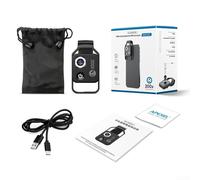 Smartphone Microscope Attachment with 200X Zoom CPL Lens and Six-Level LED Illumination for Close-Up Analysis of Small Objects (Black)