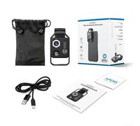 Smartphone Microscope Attachment with 200X Zoom CPL Lens and Six-Level LED Illumination for Close-Up Analysis of Small Objects (Black CPL)