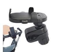 Smartphone Stroller Clamp, Flexible Phone Mount, Push Cart Handlebar Rack with Secure Hold, Phone Holder Accessory for Gym Navigation, Travel Use for Treadmill Commuting Exercise