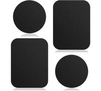 Smartphones Metal Plate 4 Pack for Phone Car Mount Holder Cradle with 3M Adhesive (Compatible with Magnetic Mounts) - 2 Rectangle and 2 Round, Black