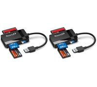 SmartQ C368 USB 3.0 SD Card Reader, Plug N Play, Apple and Windows Compatible, Powered by USB, Supports CF/SD/SDHC/SCXC/MMC/MMC Micro, etc. (Pack of 2)