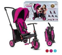 smarTrike STR3 Folding Toddler Tricycle with Stroller Certification for 1,2,3 Year Old - 6 in 1 Multi-Stage Trike, Pink