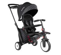 smarTrike STR5 Folding Toddler Trike with Stroller Certification for 1-3 Year Old, 7 in 1 Multi-Stage Trike (Black and White)