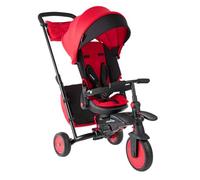 smarTrike STR7 6-in-1 Toddler Tricycle Stroller with Parent Handle - Foldable Push Trike Bike for Kids 6 Months to 5 Years - Red & Black