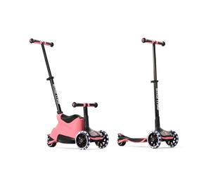 Smartrike Xtend Ride-on Plus Toddler Scooter, Salmon Pink - From 12+ Months to 12+ Years - Foldable, XL LED Wheel, Extendable Footboard - 5-in-1 Versatile 3-Wheel Scooter with Storage Box