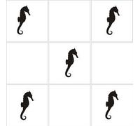 Smarts-Art Seahorse Tile Transfers Stickers Kitchen Bathroom X 10 - Yellow
