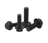 Smartsails 10Pcs M10 x 16mm Hex Serrated Flange Bolts, Hex Serrated Flange Screws, Full Thread, Grade 10.9 Carbon Steel with Black Oxide Finish