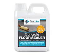 SmartSeal Concrete Floor Sealer - 1 Litre - Premium Exterior & Interior Concrete Sealer and Dustproofer with Satin Sheen Finish - Easy to Apply, Stain & Water Resistant Sealant