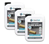 SmartSeal Concrete Floor Sealer - 3 x 5 Litres - Premium Exterior & Interior Concrete Sealer and Dustproofer with Satin Sheen Finish - Easy to Apply, Stain & Water Resistant Sealant