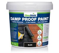 SmartSeal Damp Proof Paint - For Interior & Exterior Walls, Ceilings and Floors. Helps Prevent Water-Ingress and the Spread of Penetrating Damp (Black, 5 Liters)