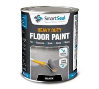 SmartSeal Heavy Duty Floor Paint - Black, 2.5L - Hard-Wearing Garage Floor Paint with Anti-Slip Mid-Sheen Finish - also Ideal for Decking, Warehouse flooring, Brick, Concrete, Stone & Wood