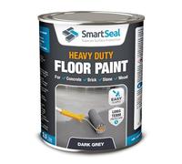SmartSeal Heavy Duty Floor Paint - Dark Grey, 2.5L - Hard-Wearing Garage Floor Paint with Anti-Slip Mid-Sheen Finish - also Ideal for Decking, Warehouse flooring, Brick, Concrete, Stone & Wood