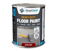 SmartSeal Heavy Duty Floor Paint - Dark Red, 5L - Hard-Wearing Garage Floor Paint with Anti-Slip Mid-Sheen Finish - also Ideal for Decking, Warehouse flooring, Brick, Concrete, Stone & Wood