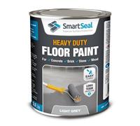 SmartSeal Heavy Duty Floor Paint - Light Grey, 2.5L - Hard-Wearing Garage Floor Paint with Anti-Slip Mid-Sheen Finish - also Ideal for Decking, Warehouse flooring, Brick, Concrete, Stone & Wood